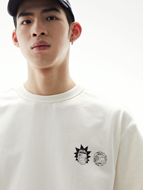 H&M Pure Cotton Loose Fit Printed T-shirt