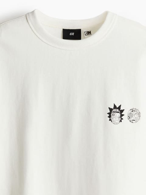 H&M Pure Cotton Loose Fit Printed T-shirt
