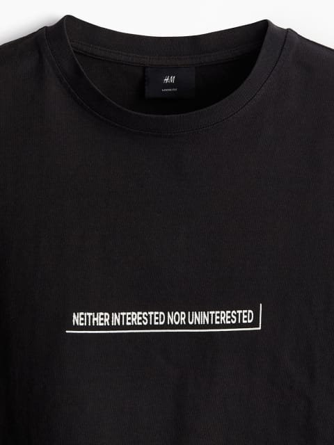 H&M Pure Cotton Loose Fit Printed T-shirt