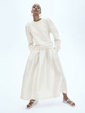 H&M Pure Cotton Puff-Sleeved Sweatshirt