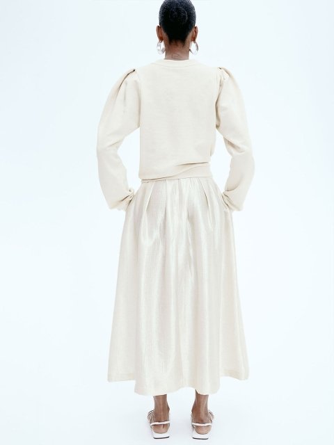 H&M Pure Cotton Puff-Sleeved Sweatshirt