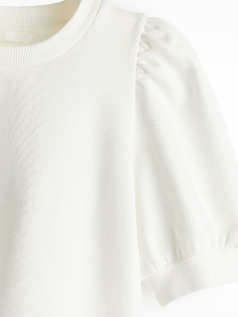 H&M Pure Cotton Puff-Sleeved Top