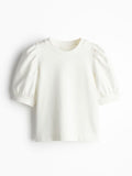 H&M Pure Cotton Puff-Sleeved Top