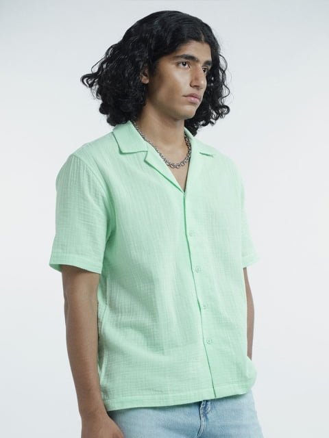 H&M Pure Cotton Regular Fit Muslin Resort Shirt