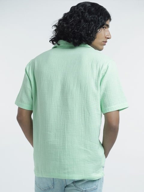 H&M Pure Cotton Regular Fit Muslin Resort Shirt