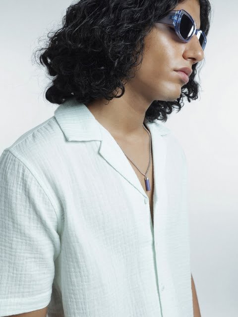 H&M Pure Cotton Regular Fit Muslin Resort Shirt