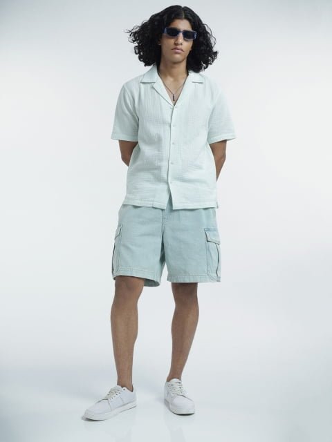 H&M Pure Cotton Regular Fit Muslin Resort Shirt