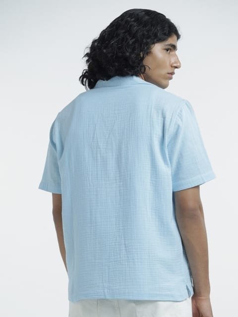H&M Pure Cotton Regular Fit Muslin Resort Shirt