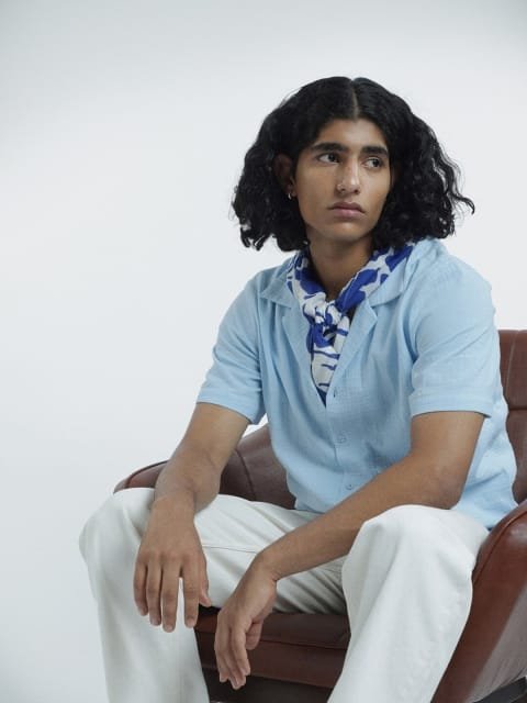 H&M Pure Cotton Regular Fit Muslin Resort Shirt
