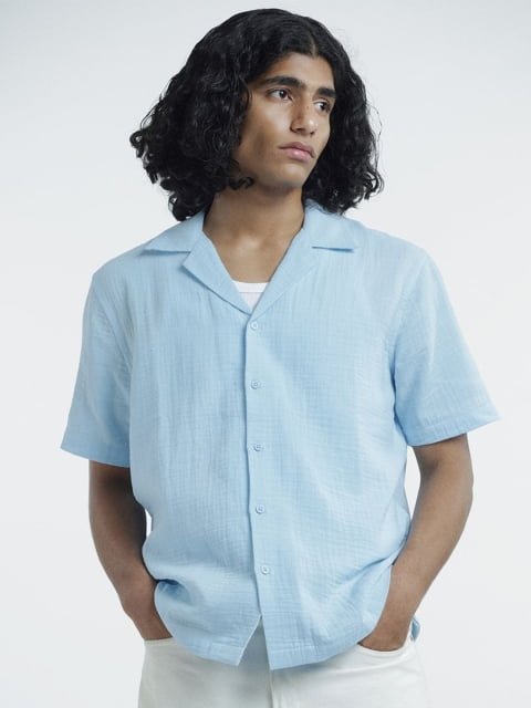 H&M Pure Cotton Regular Fit Muslin Resort Shirt
