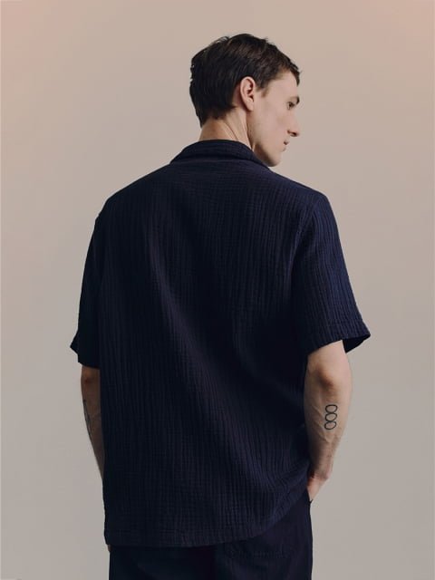 H&M Pure Cotton Regular-Fit Muslin Resort Shirt