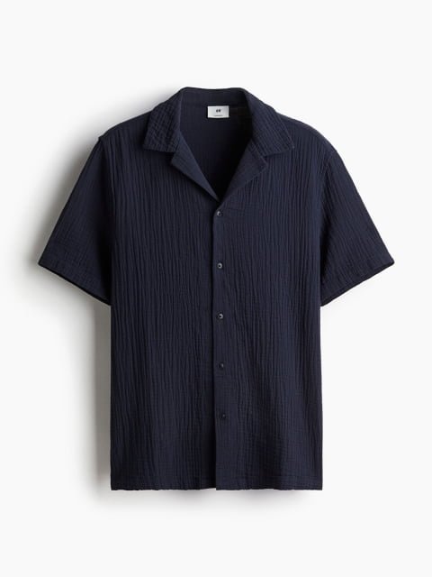 H&M Pure Cotton Regular-Fit Muslin Resort Shirt