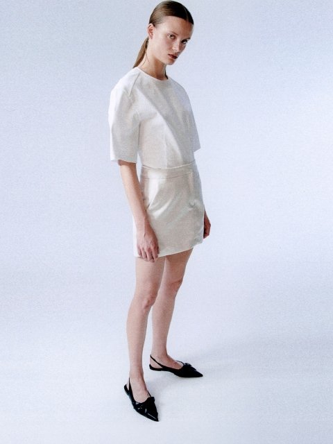 H&M Pure Cotton Tapered-Waist Top