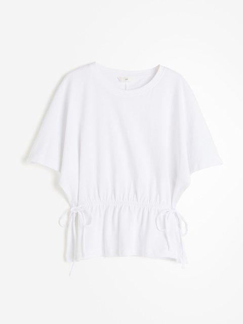 H&M Pure Cotton Tie-Detail Top