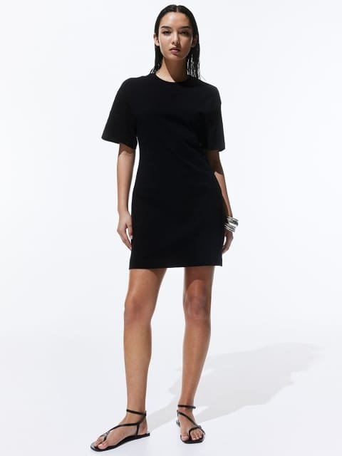 H&M Pure Cotton Waisted T-shirt Dress