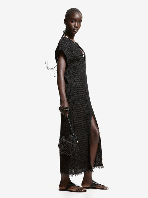 H&M Raffia-Look Kaftan Dress