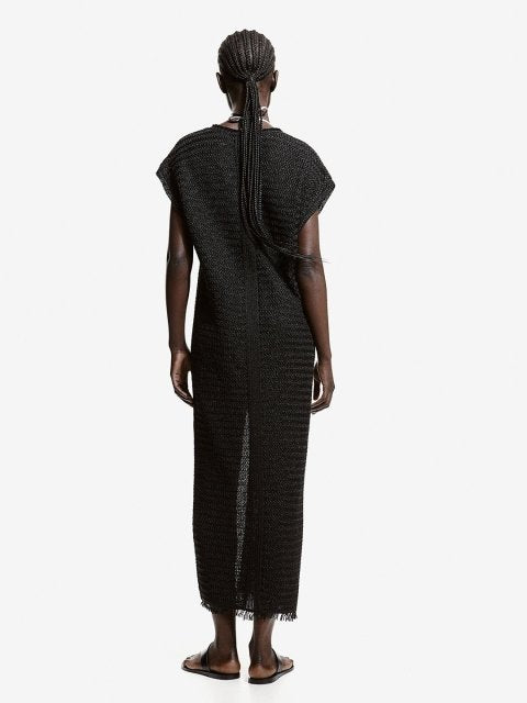 H&M Raffia-Look Kaftan Dress