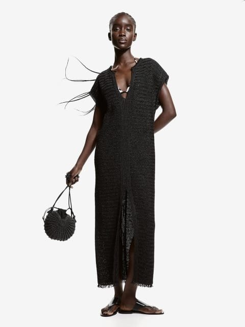 H&M Raffia-Look Kaftan Dress
