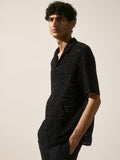 H&M Regular Fit Crochet-Look Resort Shirt