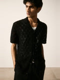 H&M Regular Fit Crochet-Look Resort Shirt
