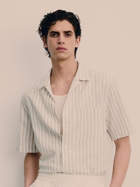 H&M Regular Fit Linen-Blend Shirt