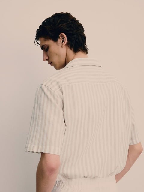 H&M Regular Fit Linen-Blend Shirt