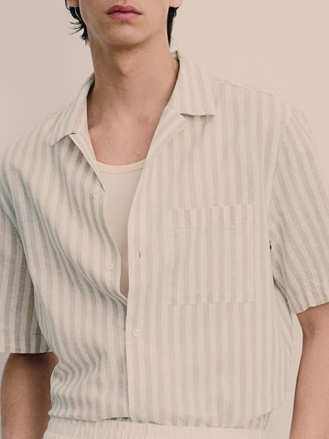 H&M Regular Fit Linen-Blend Shirt