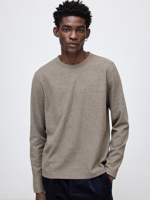 H&M Regular Fit Long-Sleeved Waffled Top