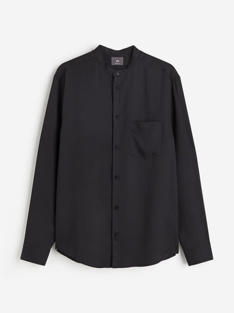 H&M Regular Fit Lyocell Grandad Shirt