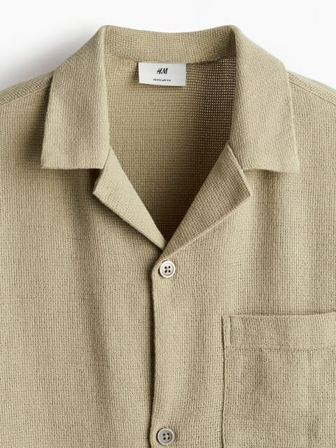 H&M Regular Fit Textured Resort Shirt