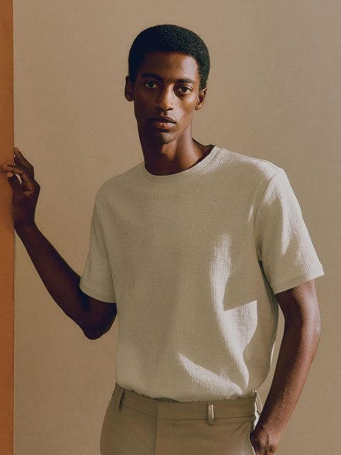 H&M Regular Fit Textured T-Shirt