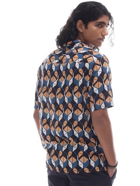 H&M Relaxed Fit Half Sleeve Printed Shirt