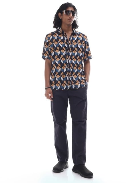 H&M Relaxed Fit Half Sleeve Printed Shirt
