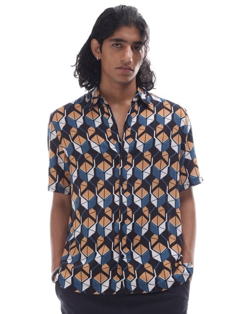 H&M Relaxed Fit Half Sleeve Printed Shirt
