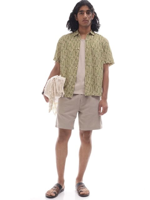 H&M Relaxed Fit Half Sleeve Printed Shirt
