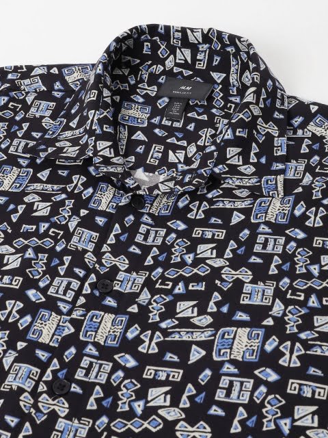 H&M Relaxed Fit Half Sleeve Printed Shirt