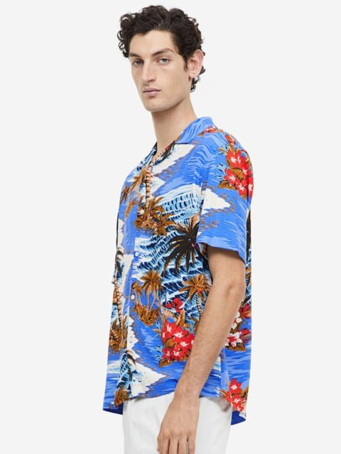 H&M Relaxed-Fit Patterned Resort Shirt