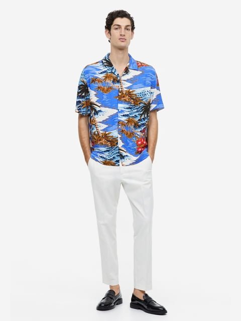 H&M Relaxed-Fit Patterned Resort Shirt