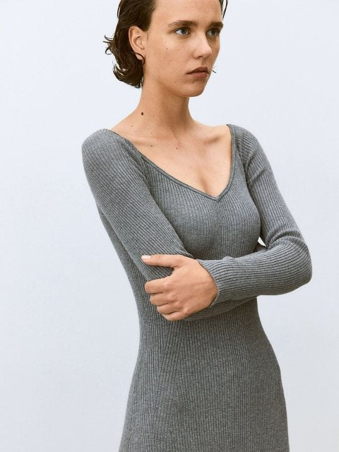 H&M Rib-Knit Off-The-Shoulder Dress