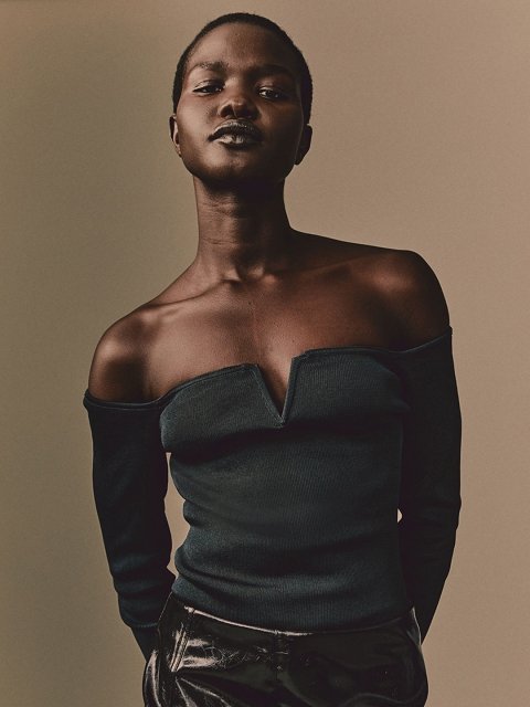 H&M Rib-Knit Off-The-Shoulder Top