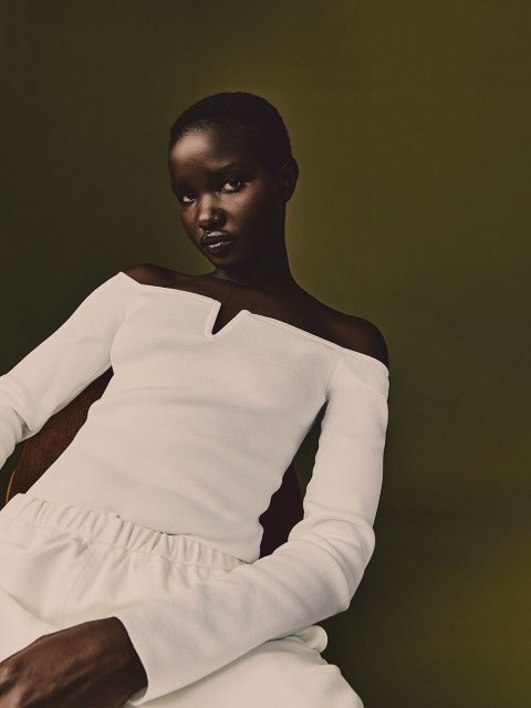 H&M Rib-Knit Off-The-Shoulder Top