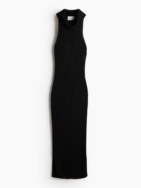 H&M Rib-Knit Polo-Neck Dress