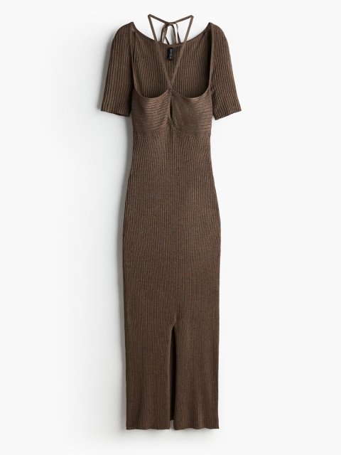 H&M Rib-Knit Tie-Detail Dresses