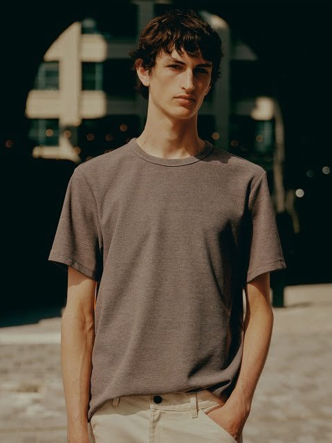 H&M Rib-Trimmed Neck Waffled T-Shirt