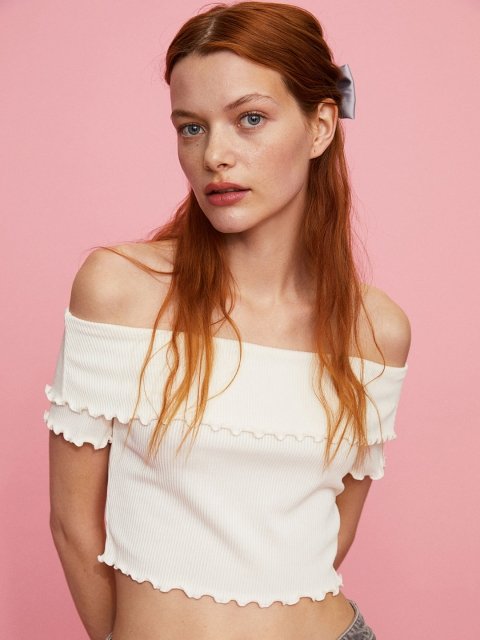 H&M Ribbed Bardot Top