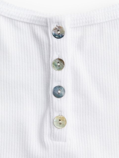 H&M Ribbed Button-Top Vest Top