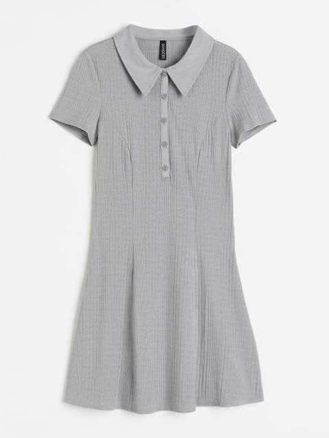 H&M Ribbed Collared Dress