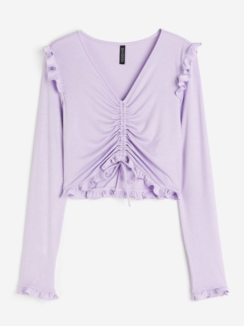 H&M Ribbed Drawstring-Detail Top