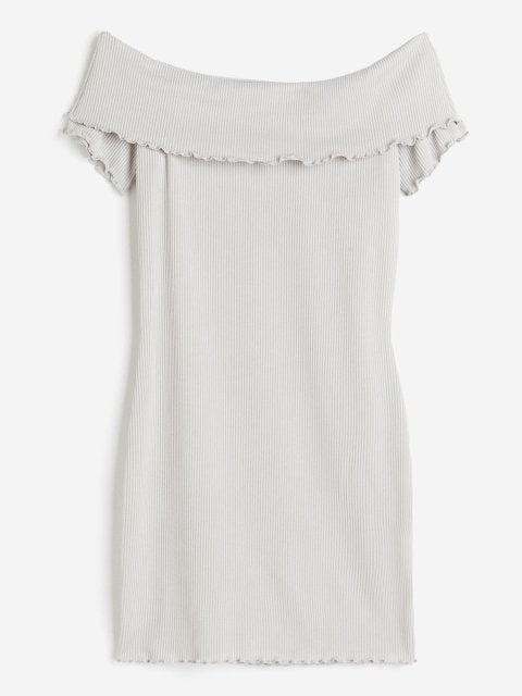 H&M Ribbed Off Shoulder Dress