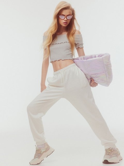 H&M Ribbed Off-The-Shoulder Top